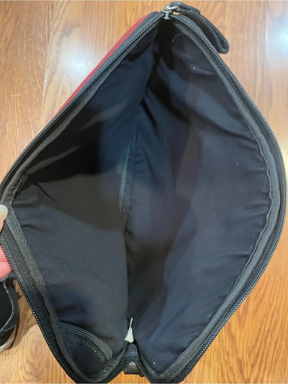 Lucky Brand Navy and Burgundy Canvas Messenger Bag
